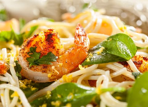 Camarão Grelhado com Alho Poró