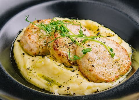 Frango com Purê de Macaxeira