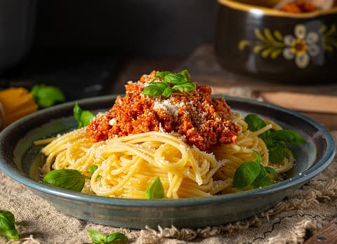 Macarronada Fit à Bolonhesa